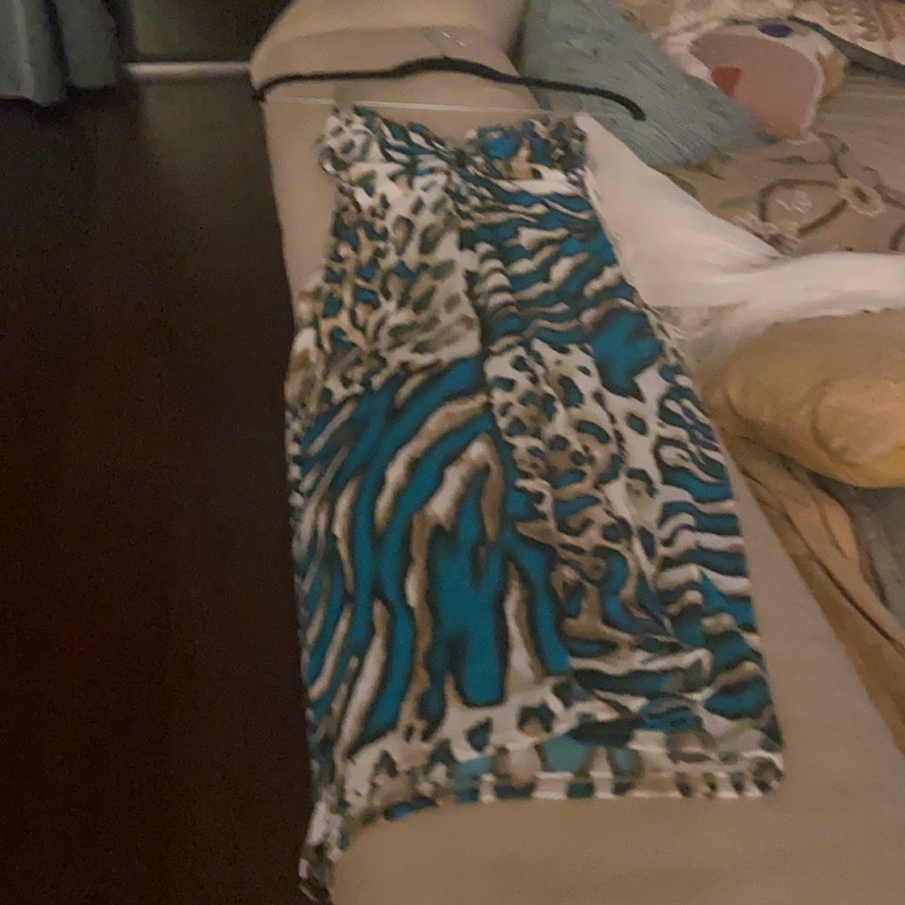 Sexy strapless slinky dress fun animal print